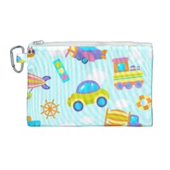 Transport Toy Seamless Pattern Canvas Cosmetic Bag (large) by Vaneshart