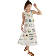 Cute Flowers Plants Big Collection Summer Maxi Dress by Vaneshart