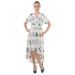 Cute Flowers Plants Big Collection Front Wrap High Low Dress by Vaneshart