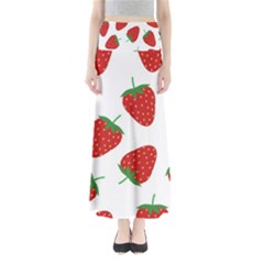 Seamless Pattern Fresh Strawberry Full Length Maxi Skirt