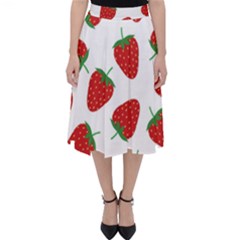 Seamless Pattern Fresh Strawberry Classic Midi Skirt by Vaneshart