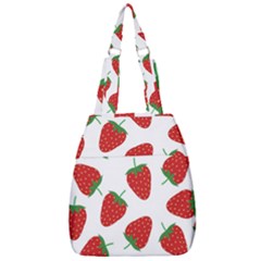 Seamless Pattern Fresh Strawberry Center Zip Backpack by Vaneshart