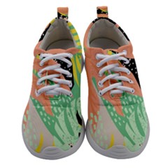 Abstract Seamless Pattern With Tropical Leaves Hand Draw Texture Vector Women Athletic Shoes