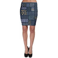 Mixed Background Patterns Bodycon Skirt