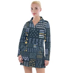 Mixed Background Patterns Women s Long Sleeve Casual Dress by Vaneshart