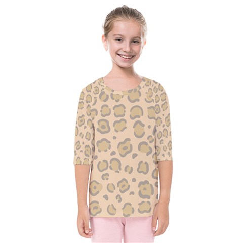 Leopard Print Kids  Quarter Sleeve Raglan Tee by Sobalvarro