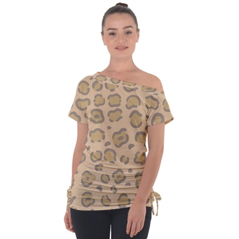 Leopard Print Tie-up Tee by Sobalvarro