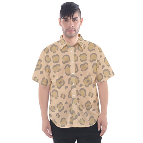 Leopard Print Men s Short Sleeve Shirt by Sobalvarro