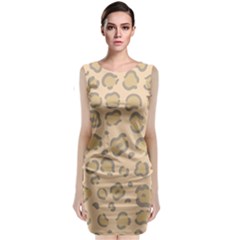 Leopard Print Sleeveless Velvet Midi Dress by Sobalvarro