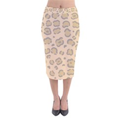 Leopard Print Velvet Midi Pencil Skirt by Sobalvarro