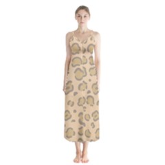 Leopard Print Button Up Chiffon Maxi Dress by Sobalvarro