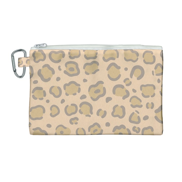 Leopard Print Canvas Cosmetic Bag (Large)