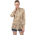 Leopard Print Long Sleeve Satin Shirt View1