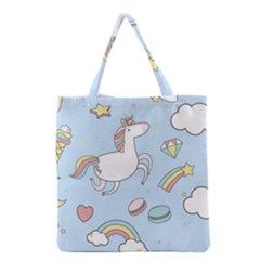 Unicorn Seamless Pattern Background Vector Grocery Tote Bag by Sobalvarro