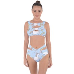 Unicorn Seamless Pattern Background Vector Bandaged Up Bikini Set  by Sobalvarro