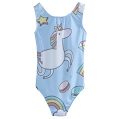Unicorn Seamless Pattern Background Vector Kids  Cut-out Back One Piece Swimsuit by Sobalvarro