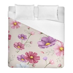 Vector Hand Drawn Cosmos Flower Pattern Duvet Cover (full/ Double Size) by Sobalvarro