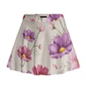 Vector Hand Drawn Cosmos Flower Pattern Mini Flare Skirt View1