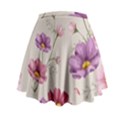 Vector Hand Drawn Cosmos Flower Pattern Mini Flare Skirt View2