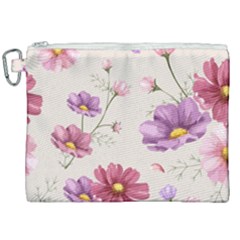 Vector Hand Drawn Cosmos Flower Pattern Canvas Cosmetic Bag (xxl) by Sobalvarro