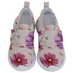 Vector Hand Drawn Cosmos Flower Pattern Kids  Velcro No Lace Shoes by Sobalvarro