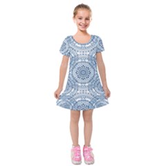 Boho Pattern Style Graphic Vector Kids  Short Sleeve Velvet Dress by Sobalvarro