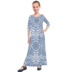 Boho Pattern Style Graphic Vector Kids  Quarter Sleeve Maxi Dress by Sobalvarro