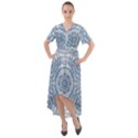 Boho Pattern Style Graphic Vector Front Wrap High Low Dress View1