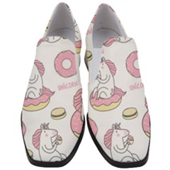 Unicorn Seamless Pattern Background Vector (1) Women Slip On Heel Loafers by Sobalvarro