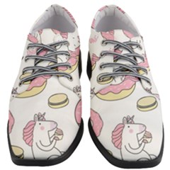 Unicorn Seamless Pattern Background Vector (1) Women Heeled Oxford Shoes by Sobalvarro