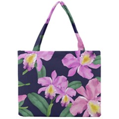 Vector Hand Drawn Orchid Flower Pattern Mini Tote Bag by Sobalvarro