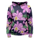 Vector Hand Drawn Orchid Flower Pattern Women s Pullover Hoodie View1