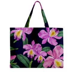 Vector Hand Drawn Orchid Flower Pattern Zipper Mini Tote Bag by Sobalvarro