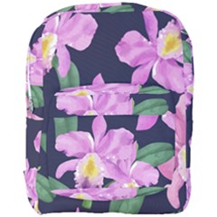 Vector Hand Drawn Orchid Flower Pattern Full Print Backpack by Sobalvarro