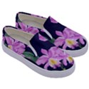 Vector Hand Drawn Orchid Flower Pattern Kids  Canvas Slip Ons View3