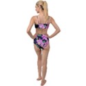 Vector Hand Drawn Orchid Flower Pattern Tied Up Two Piece Swimsuit View2