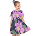 Vector Hand Drawn Orchid Flower Pattern Kids  Sailor Dress View1