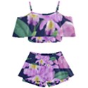 Vector Hand Drawn Orchid Flower Pattern Kids  Off Shoulder Skirt Bikini View1