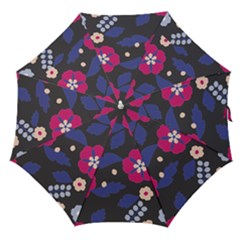 Vector Seamless Flower And Leaves Pattern Straight Umbrellas by Sobalvarro