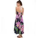 Vector Hand Drawn Orchid Flower Pattern Halter Tie Back Dress  View2