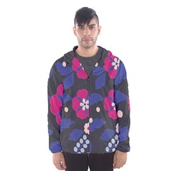 Vector Seamless Flower And Leaves Pattern Men s Hooded Windbreaker by Sobalvarro