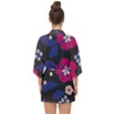 Vector Seamless Flower And Leaves Pattern Half Sleeve Chiffon Kimono View2