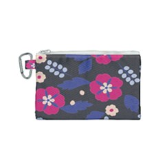 Vector Seamless Flower And Leaves Pattern Canvas Cosmetic Bag (small) by Sobalvarro