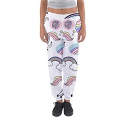 Cute Unicorns With Magical Elements Vector Women s Jogger Sweatpants by Sobalvarro