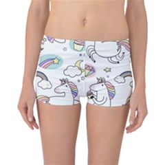 Cute Unicorns With Magical Elements Vector Boyleg Bikini Bottoms by Sobalvarro