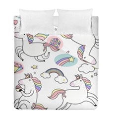 Cute Unicorns With Magical Elements Vector Duvet Cover Double Side (full/ Double Size) by Sobalvarro