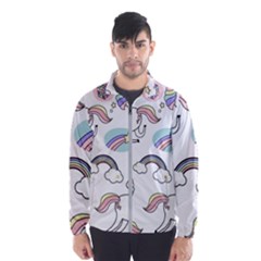 Cute Unicorns With Magical Elements Vector Men s Windbreaker by Sobalvarro