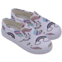 Cute Unicorns With Magical Elements Vector Kids  Canvas Slip Ons View3