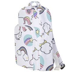 Cute Unicorns With Magical Elements Vector Double Compartment Backpack by Sobalvarro