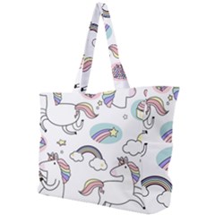 Cute Unicorns With Magical Elements Vector Simple Shoulder Bag by Sobalvarro